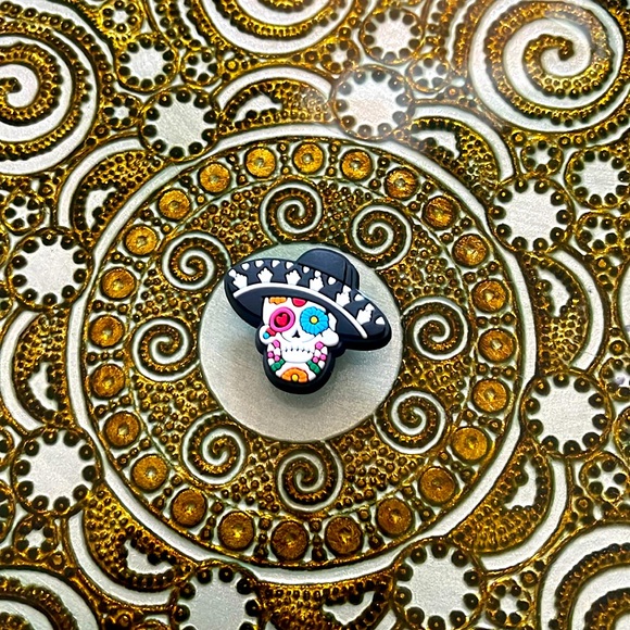 Shoe charm floral skull - Picture 1 of 1